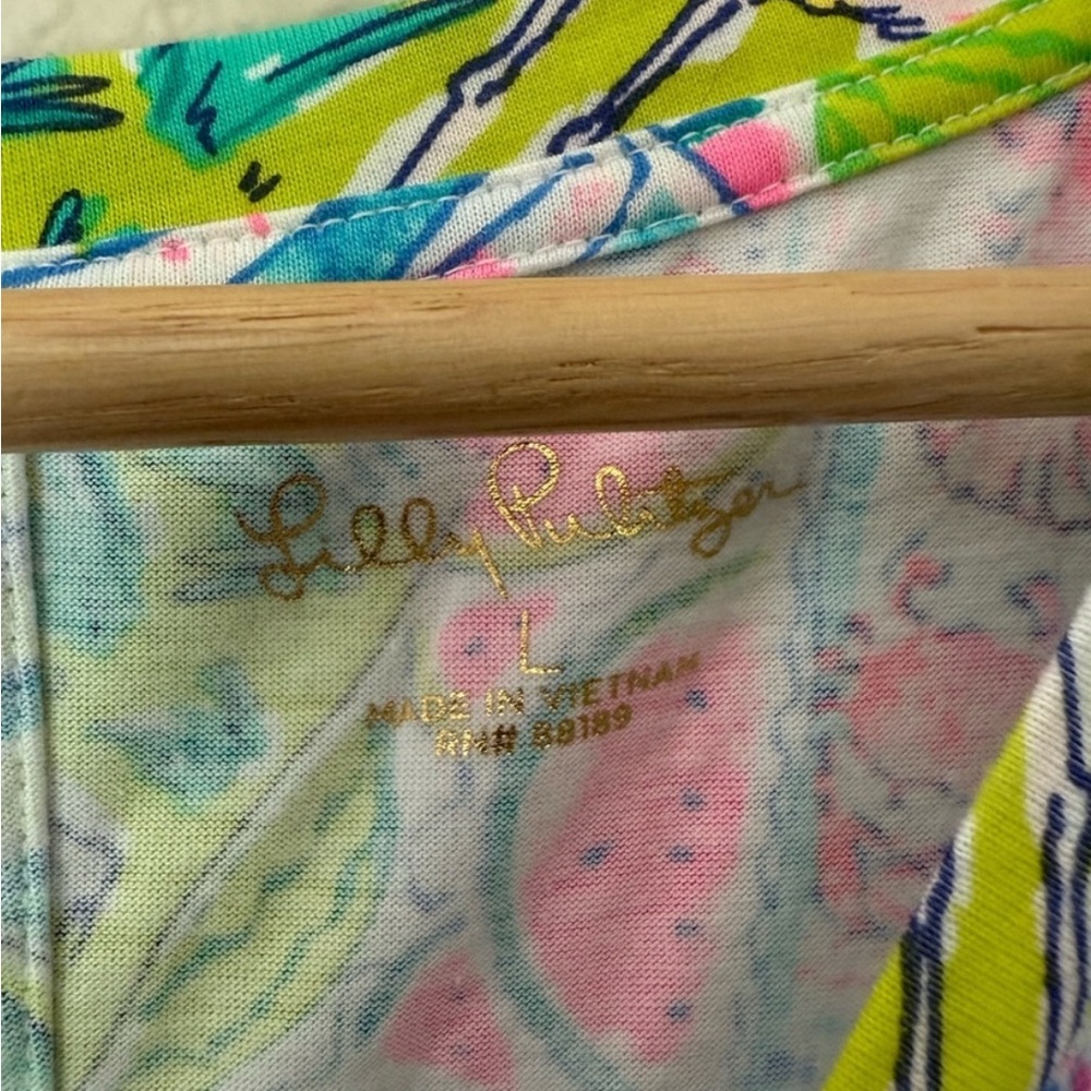 HTF! Lilly Pulitzer Womens  “Wish You Were here” Laina postcard DRESS sz L - Picture 4 of 7